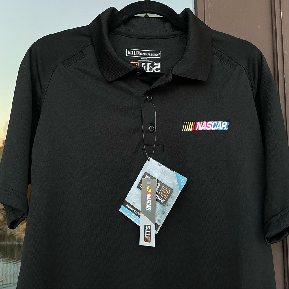 5.11 Tactical Black NASCAR Performance  Polo L